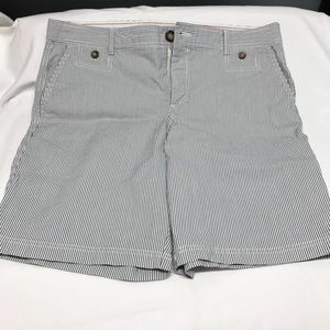 Dockers Womens Blue/White Stripe Bermuda Shorts